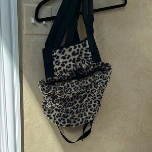 Black and Tan Backpack with Bold Design Small Dog carrier.